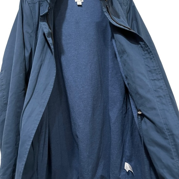 J. Jill Medium Slate Blue Zip Up Cinched Waist Lightweight Hooded Jacket C - Picture 3 of 5